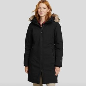 Eddie Bauer Women's Black Ski Jacket with Fur Hood